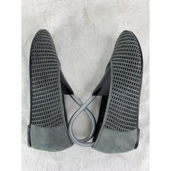 Eileen Fisher Gray Perforated Suede Slip-On Flats Size 7 - Picture 5 of 8